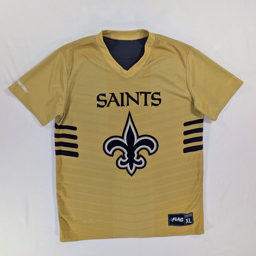 New Orleans Saints NFL Flag Football Boys Kids Youth Xlarge Reversible Jersey